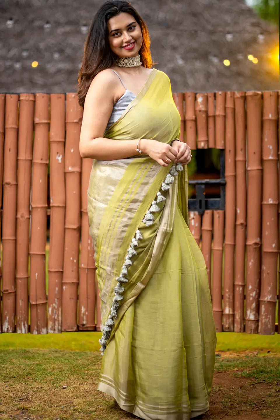 Olive-Green-With-Silver-Zari-I-Love-Sarees 