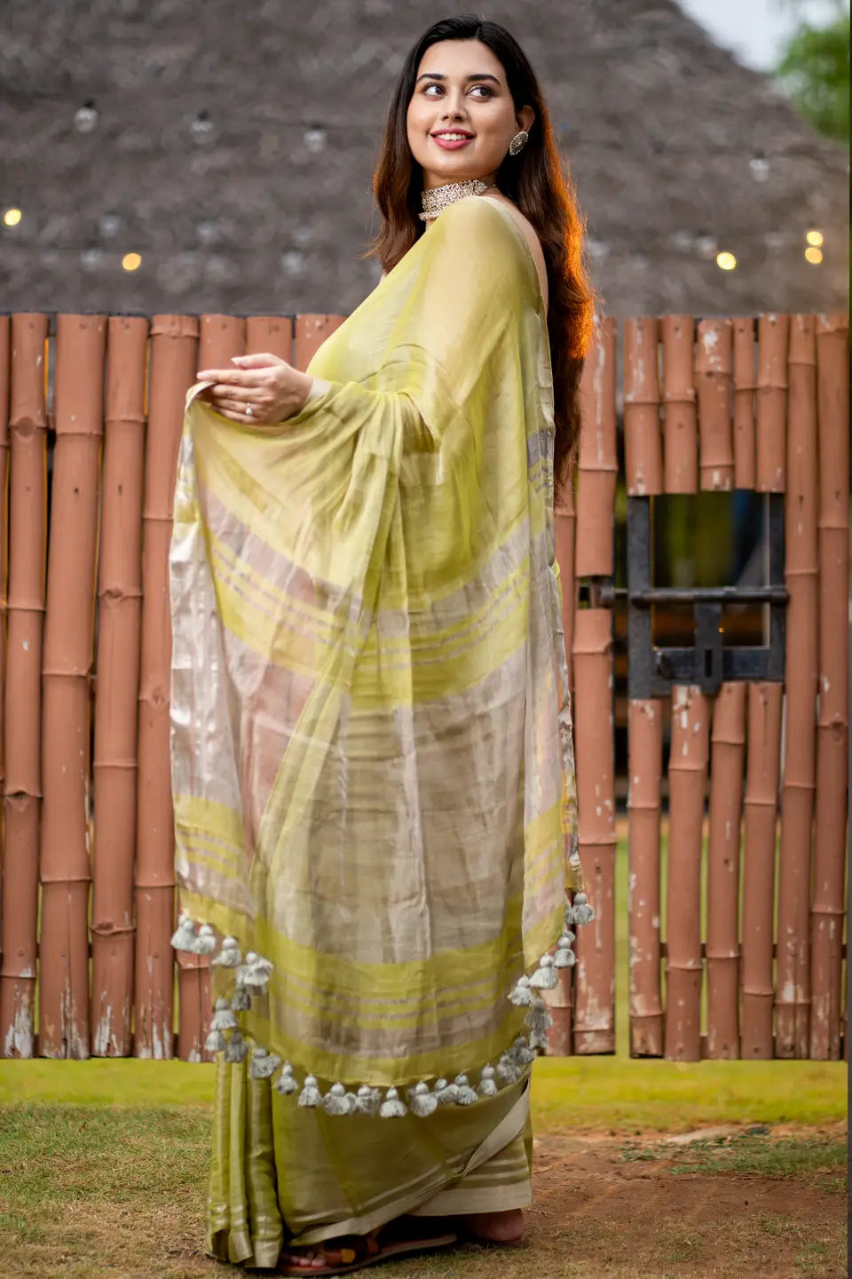 Olive-Green-With-Silver-Zari-I-Love-Sarees 