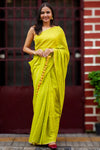 Harita Glow Gold Block Print Cotton Saree
