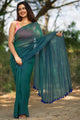 Ocean Waves Peacock Saree