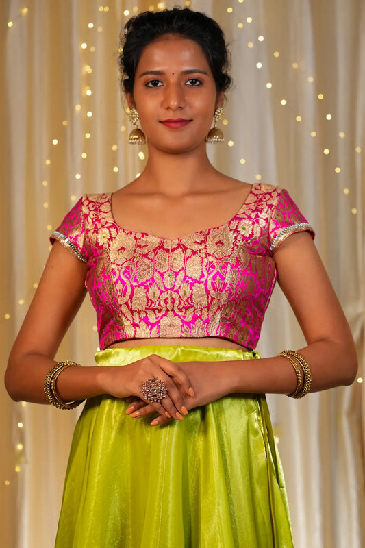 Miss Carla Banarasi Cap Sleeve Blouse