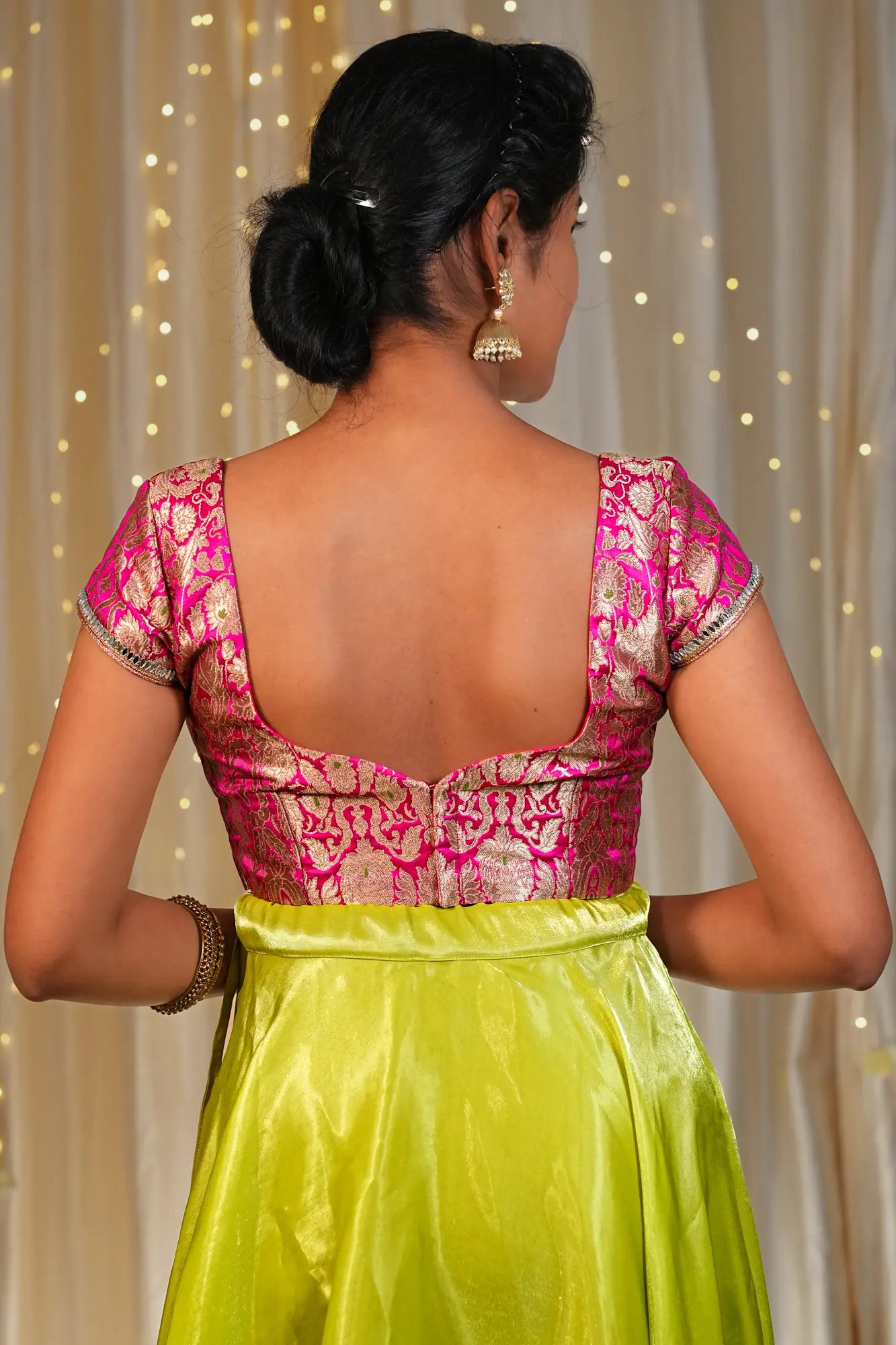 Miss Carla Banarasi Cap Sleeve Blouse
