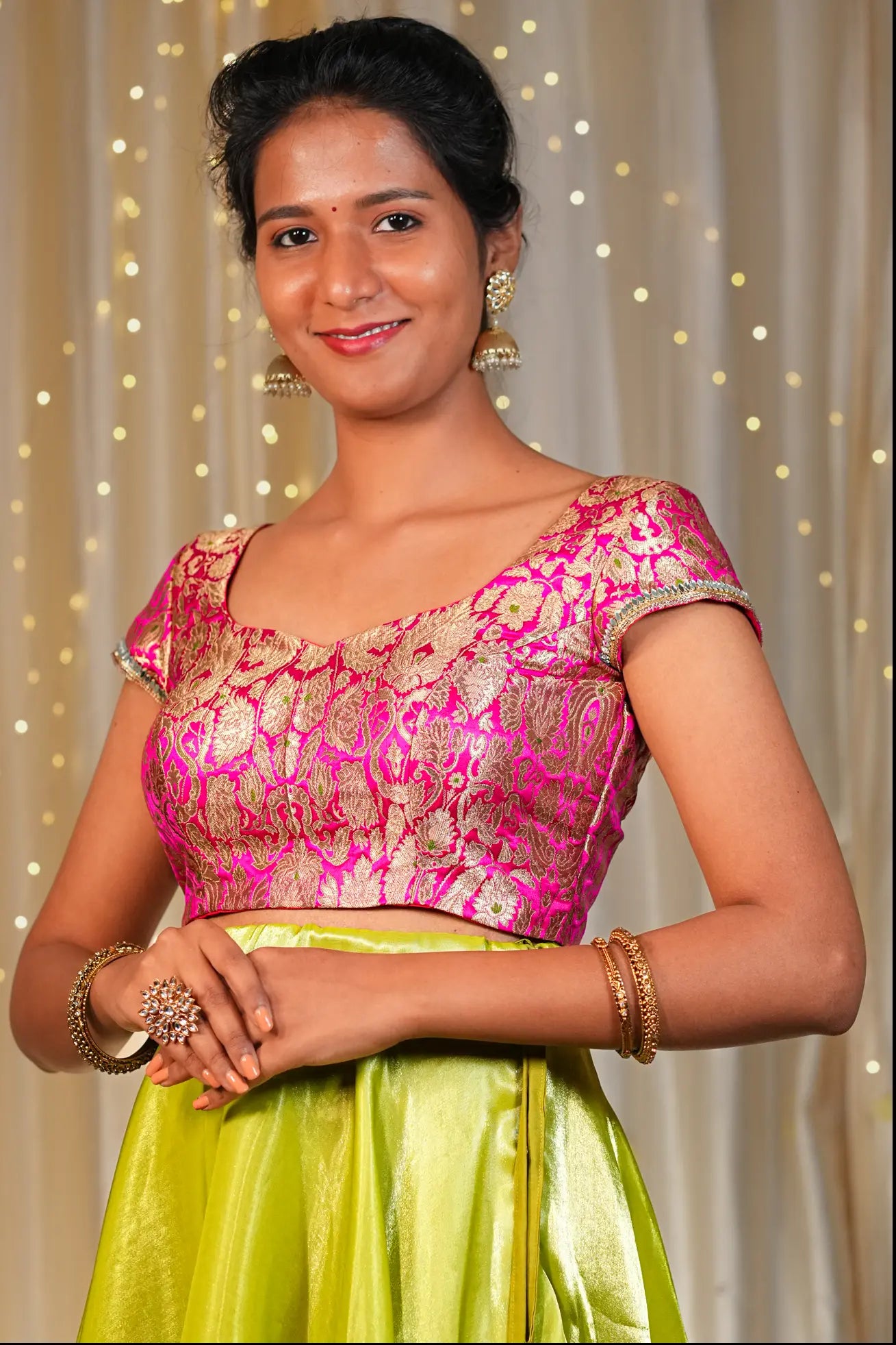 Miss Carla Banarasi Cap Sleeve Blouse