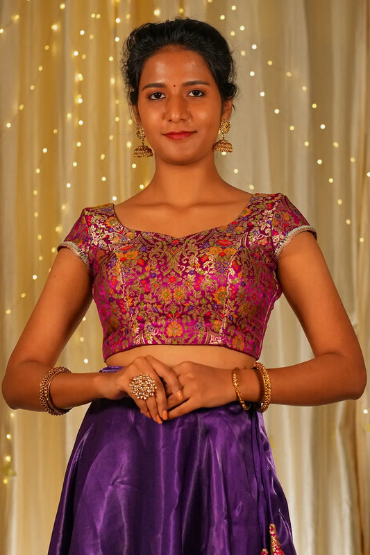 All but Love Banarasi Cap Sleeve Blouse