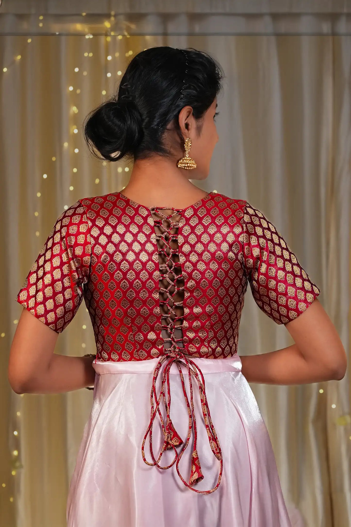 Sun Set Tie Up Back Knot Blouse