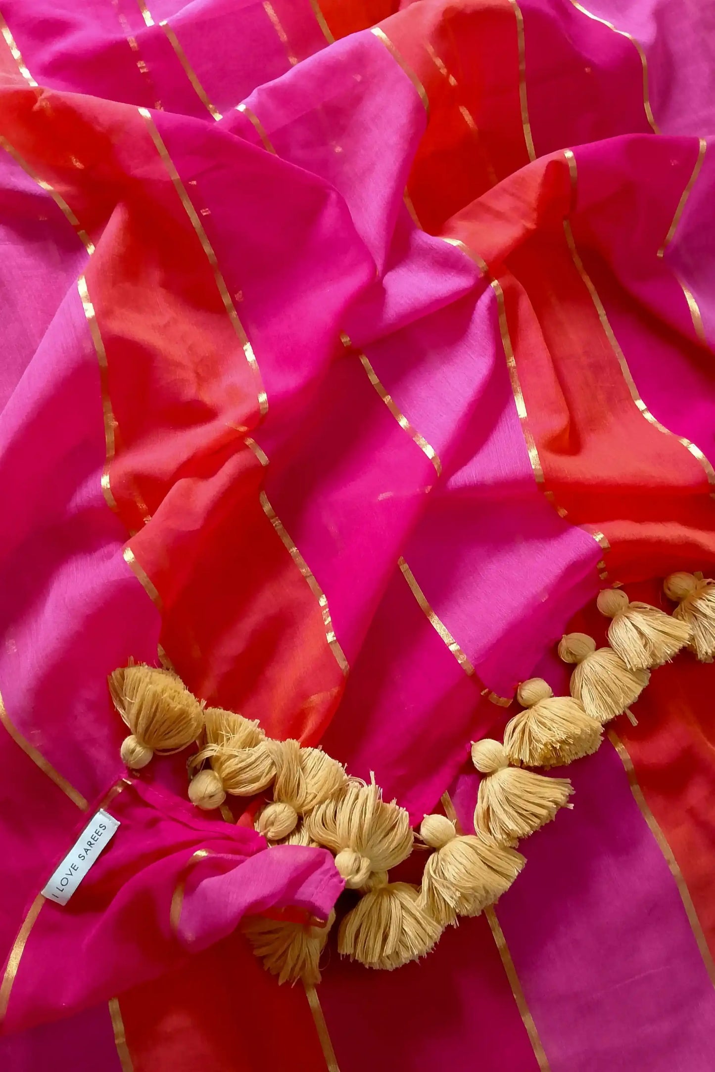 Rosé Glow Cotton Zari Saree