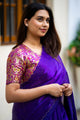 Purple Sleeve Banarasi Blouse