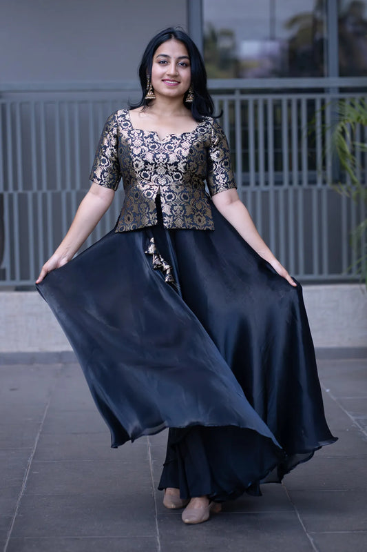 Fallen Flora Banarasi Lehenga Set for Women