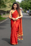 Snow Apple Linen Saree