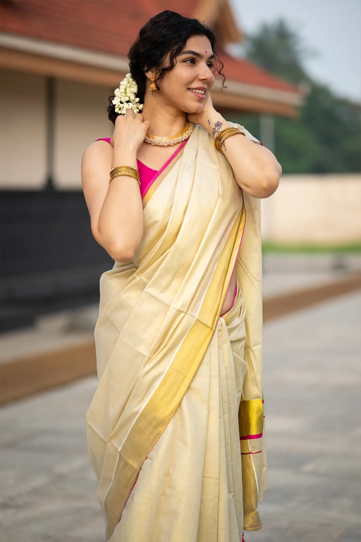 Seemanthini Kerala Kasavu Saree