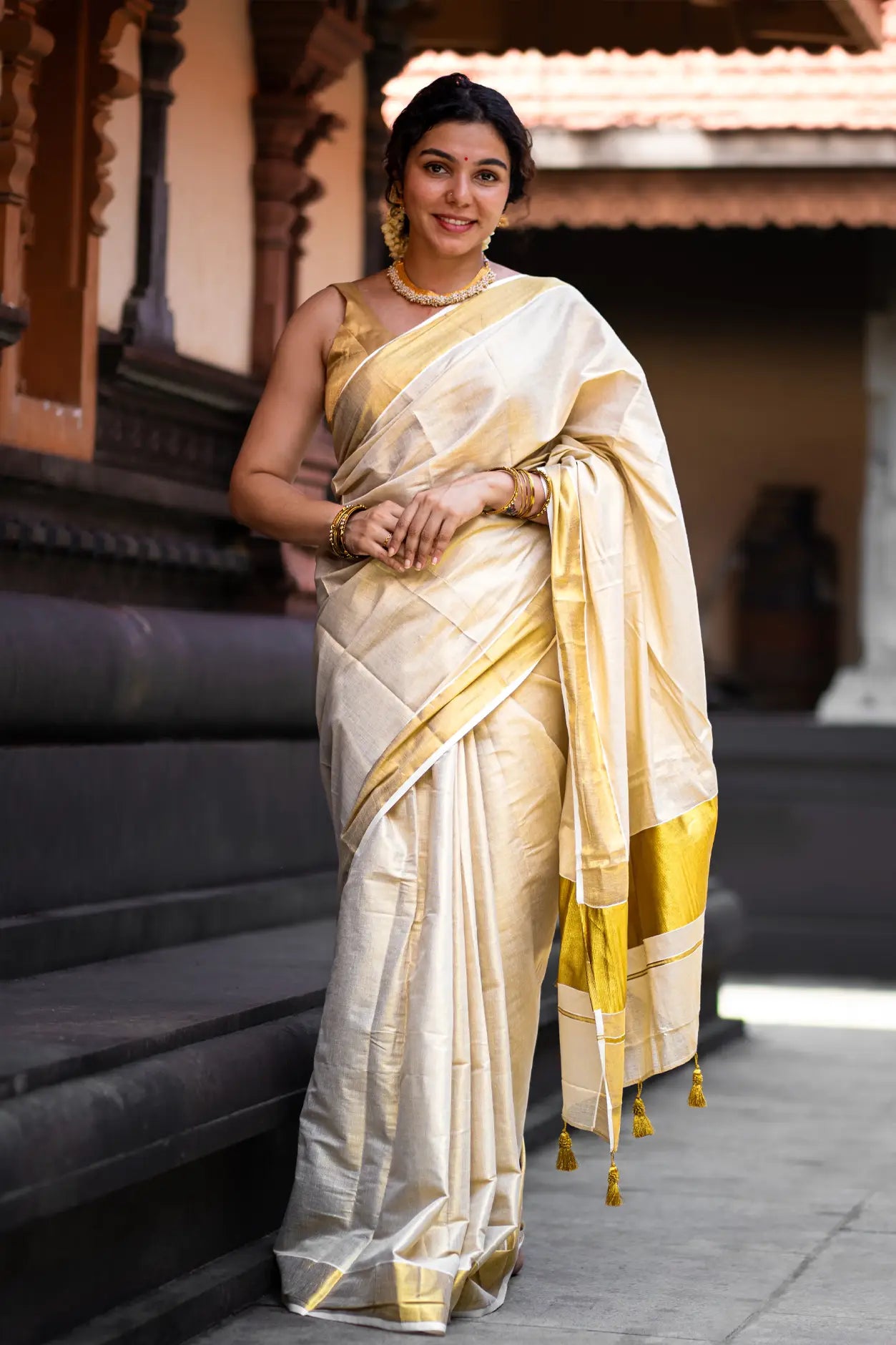 Kerala Saree Gold Jewellery On Saree Necklace In Kerala Design