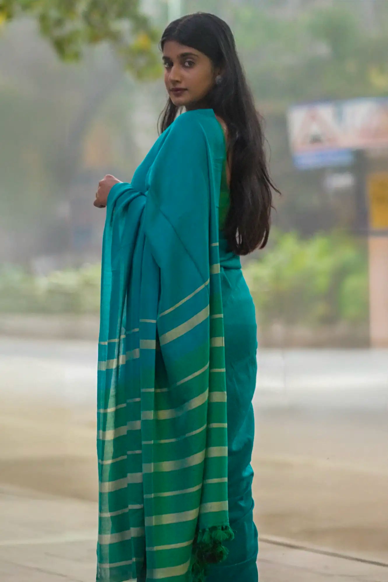 Larry's Love Acrylic Cotton Saree