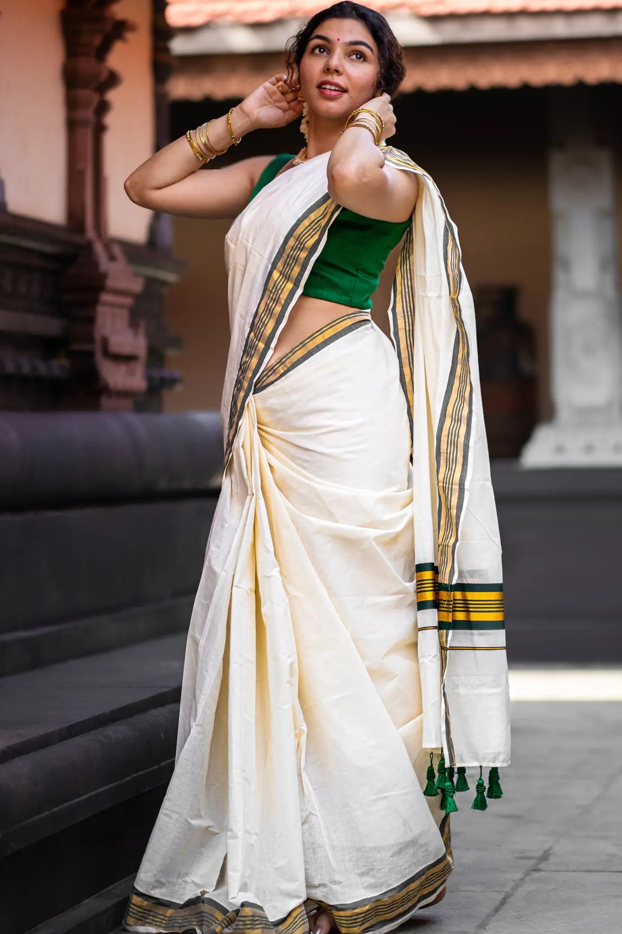 Tharangini Kerala Kasavu Saree