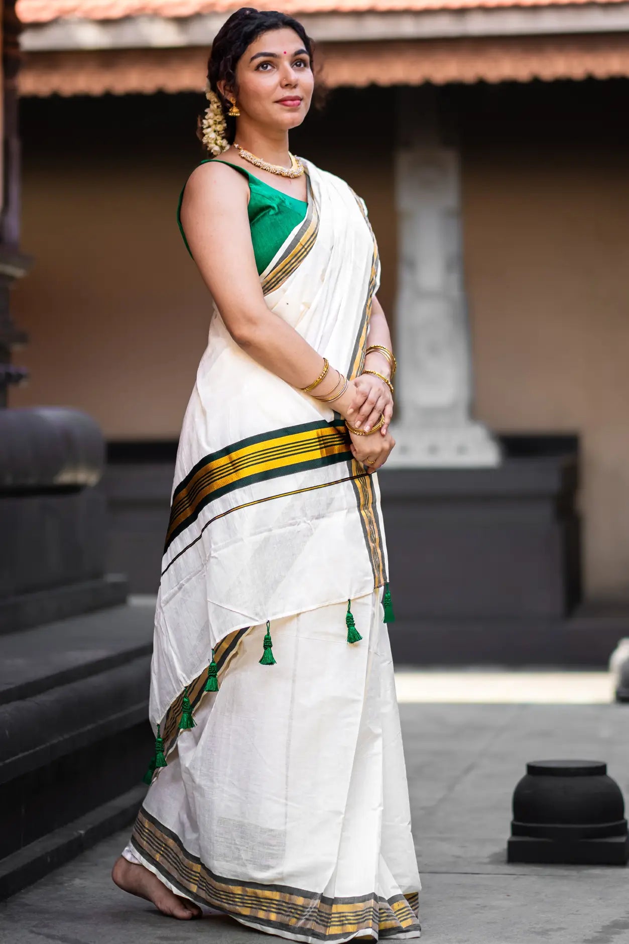 Tharangini Kerala Kasavu Saree