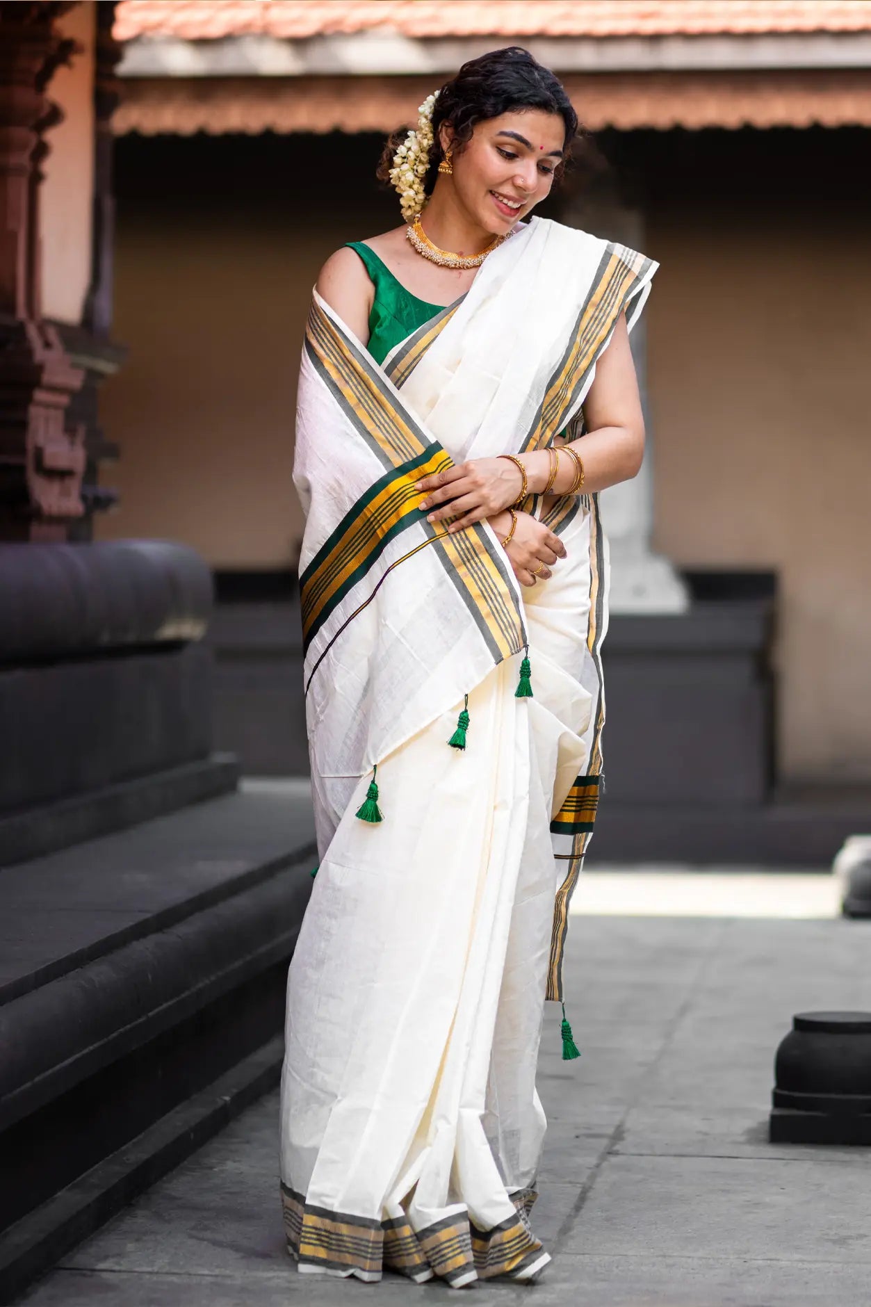 Tharangini Kerala Kasavu Saree