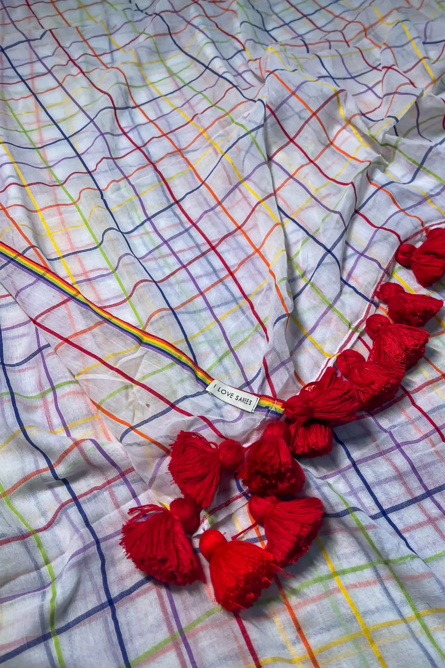 Rainbow Checks Cotton Saree