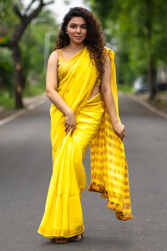 Belle of the Ball Linen Saree