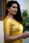 Yellow Sleeve Banarasi Blouse