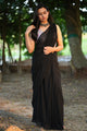 Raven Black Plain Saree