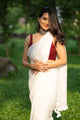 Noori White Plain Saree